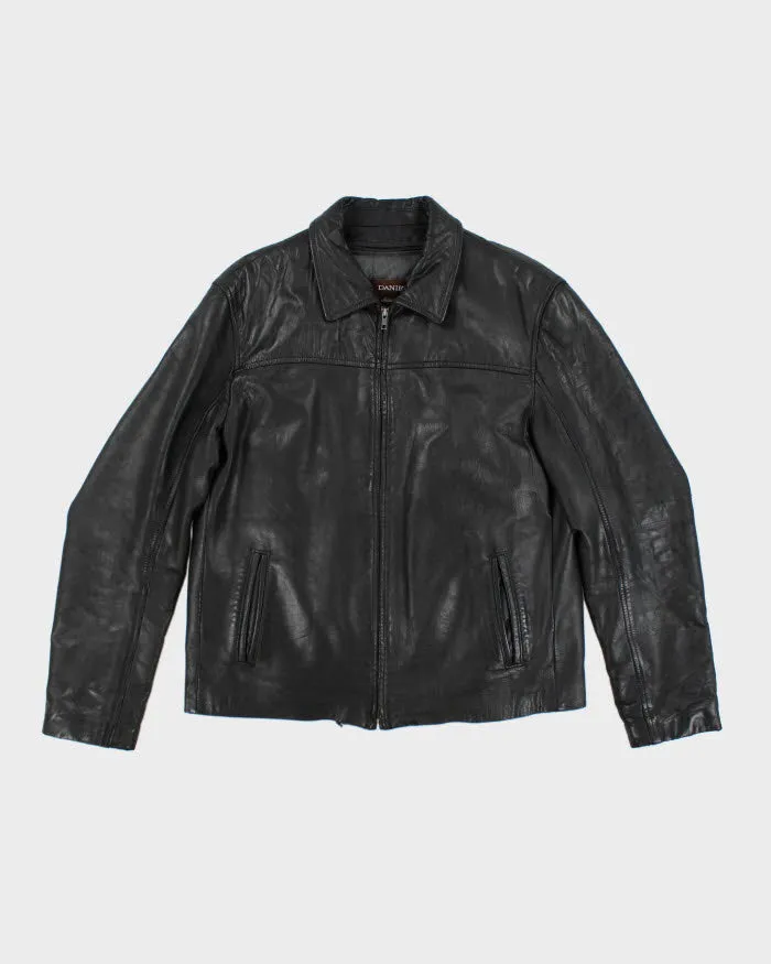 Vintage Danier Black Leather Jacket - L sold by Rokit