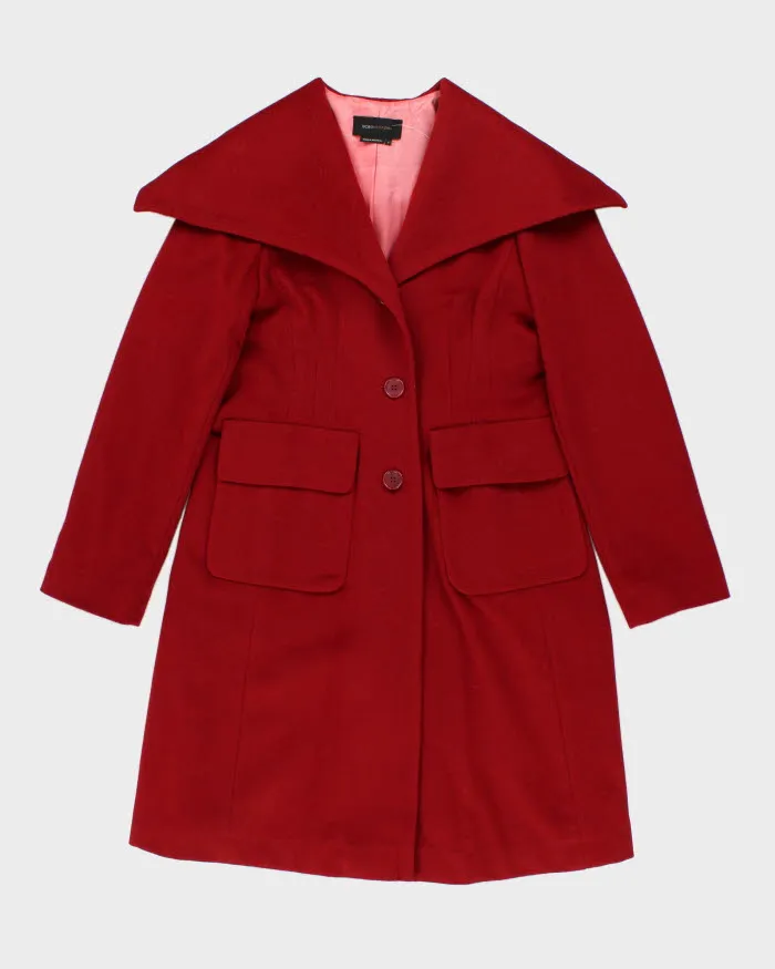 Y2K 00s BCBG MaxAzria Red Wool Coat - S sold by Rokit