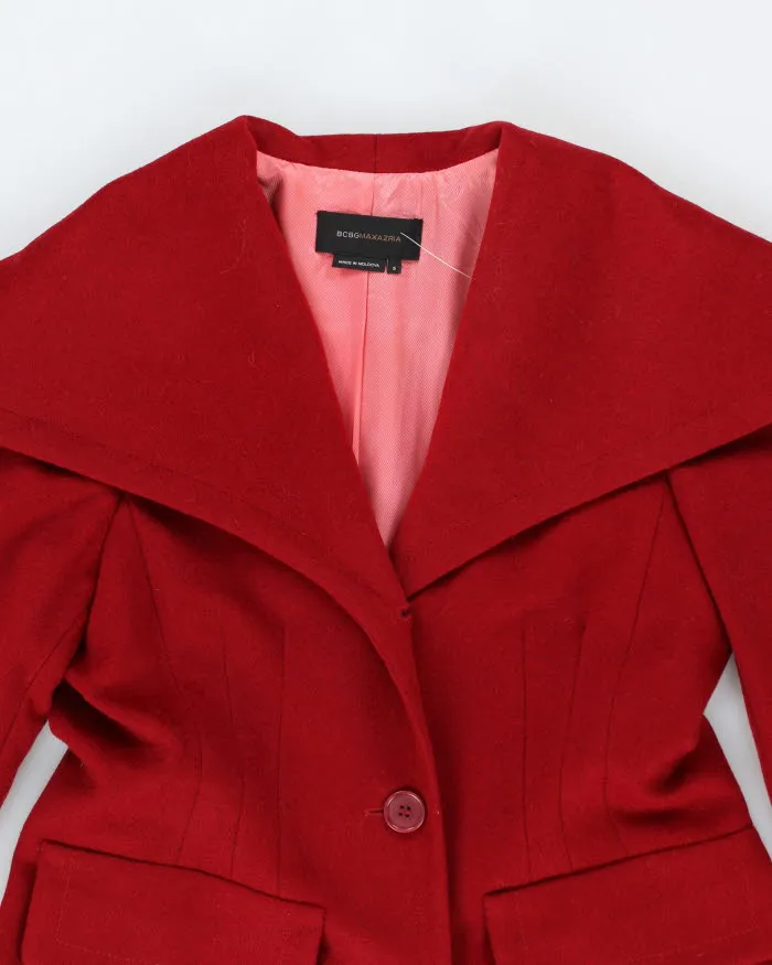 Y2K 00s BCBG MaxAzria Red Wool Coat - S sold by Rokit product image thumbnail 3