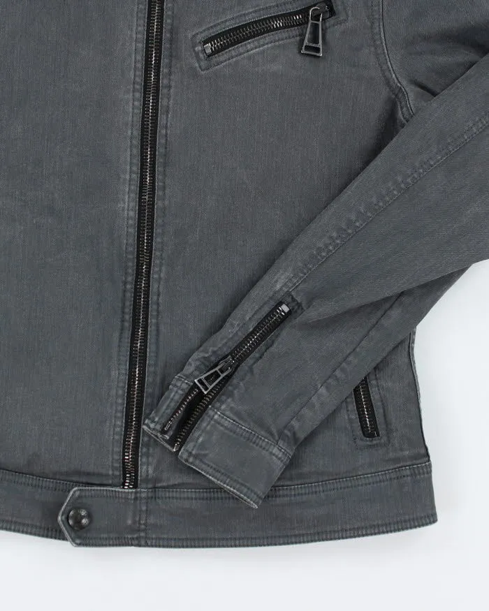 Vintage 2000's Belstaff Grey Biker Style Denim Jacket - S sold by Rokit product image thumbnail 4