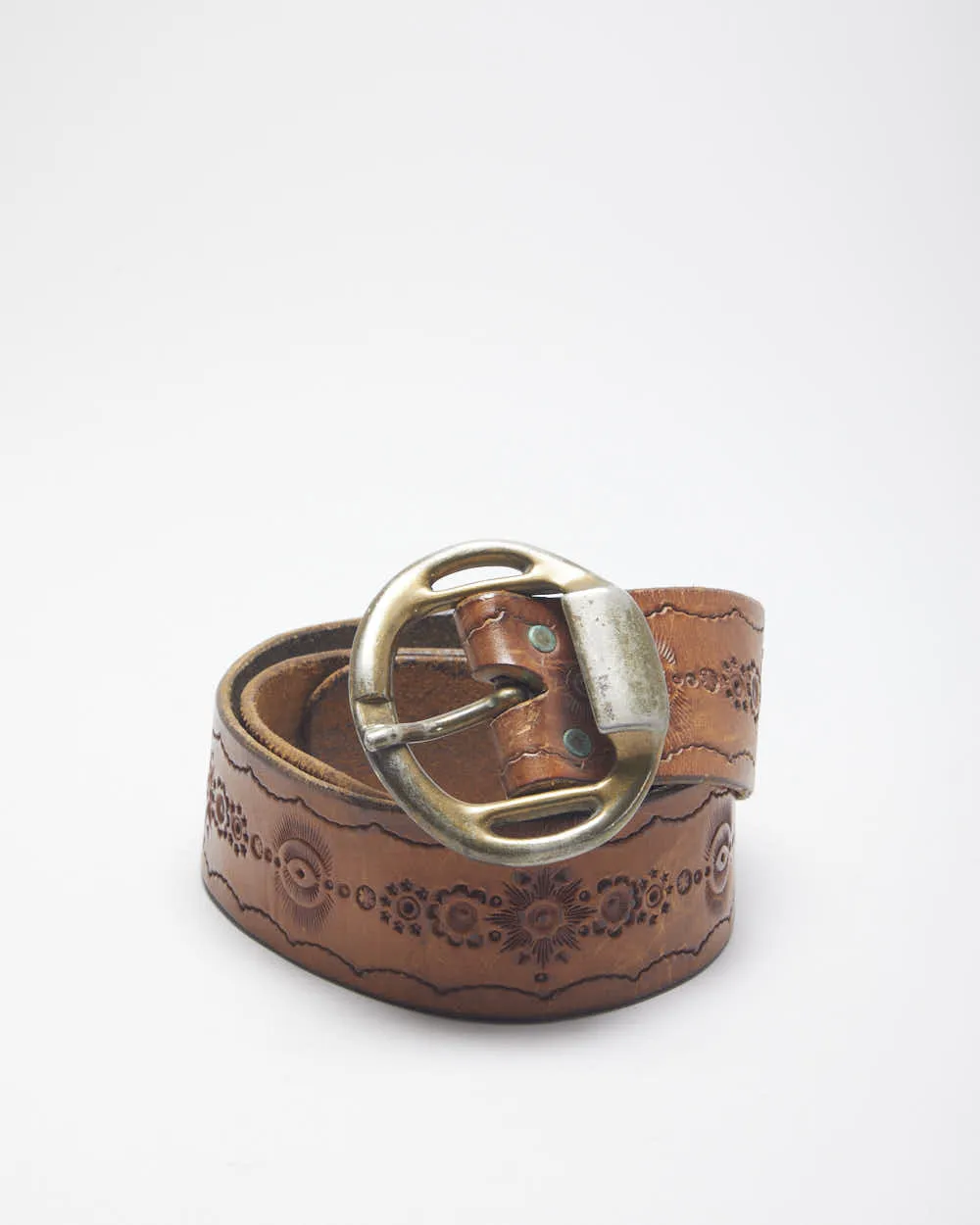 Vintage Leather Western Belt - W30-W32 sold by Rokit