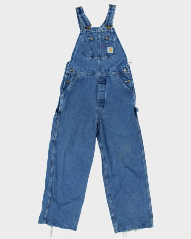 Vintage 90's Carhartt Workwear Light Wash Denim Dungarees - W32 L27 sold by Rokit