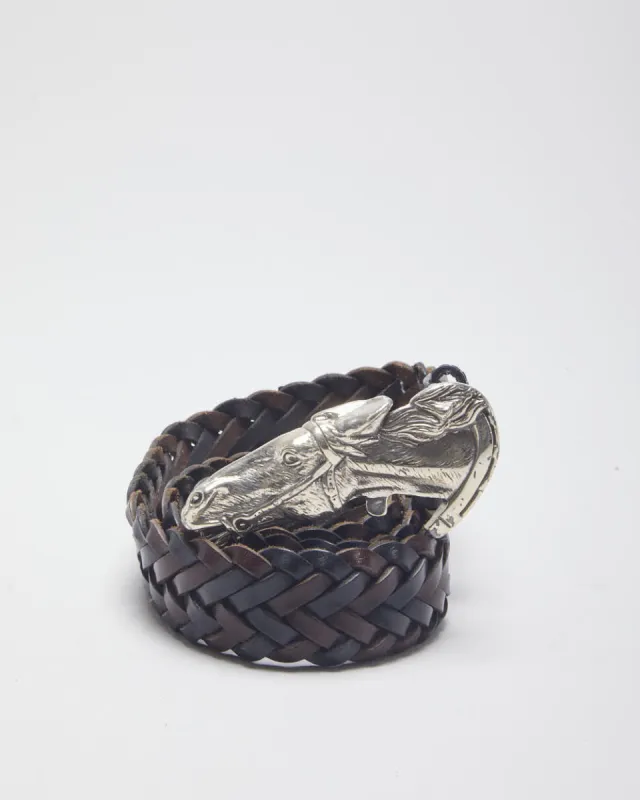 Vintage Brighton Leather Braided Western Belt - One Size sold by Rokit