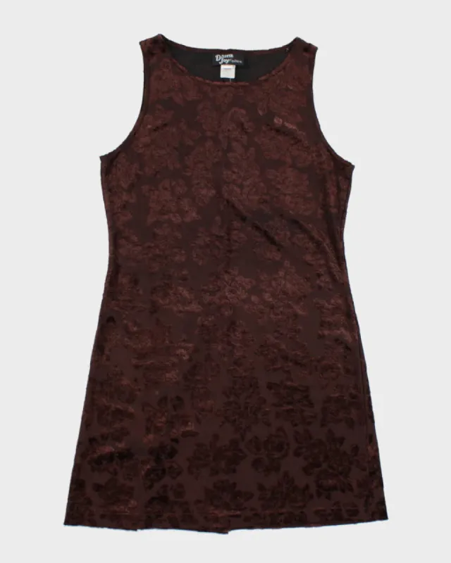 Vintage 90s Dawn Joy Brown Dress - M sold by Rokit