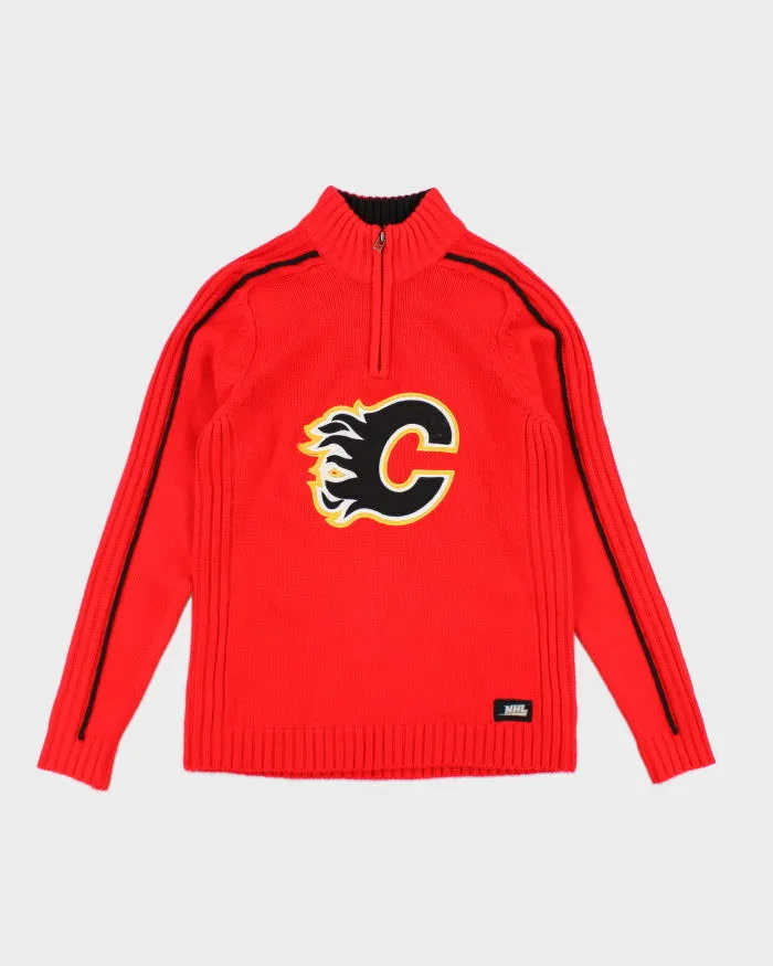 NHL Calgray Flames Quarter Zip Jumper - L/XL sold by Rokit