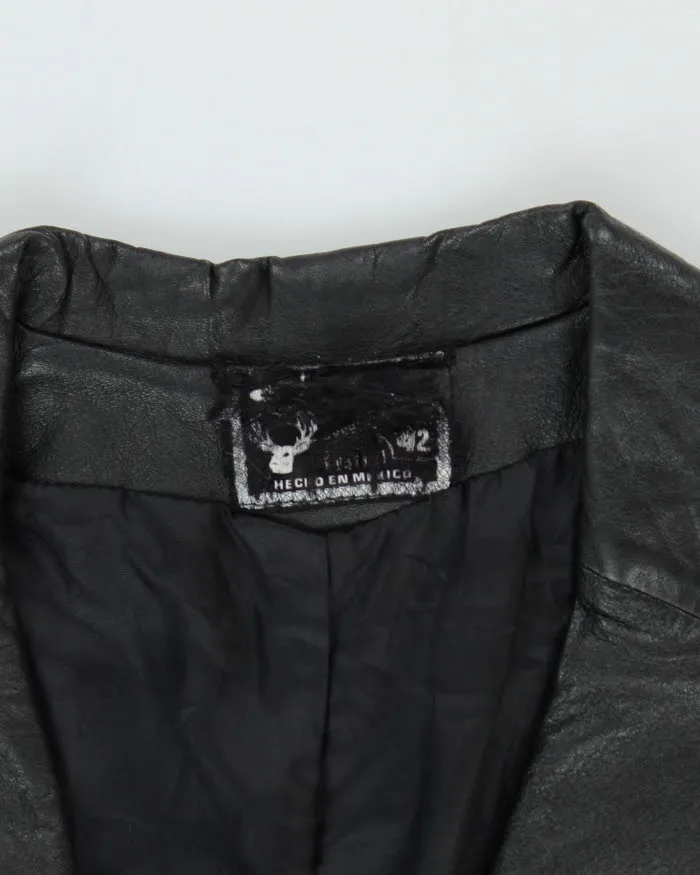 Vintage Black Leather Blazer Jacket - M sold by Rokit product image thumbnail 5