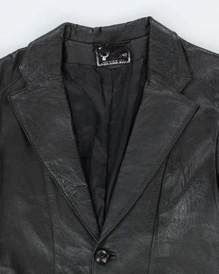 Vintage Black Leather Blazer Jacket - M sold by Rokit product image thumbnail 3