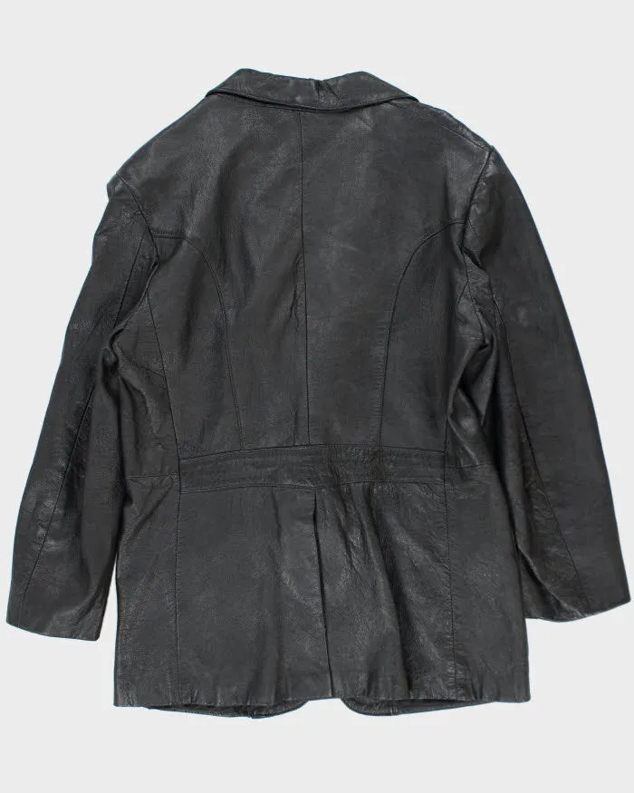 Vintage Black Leather Blazer Jacket - M sold by Rokit product image thumbnail 2