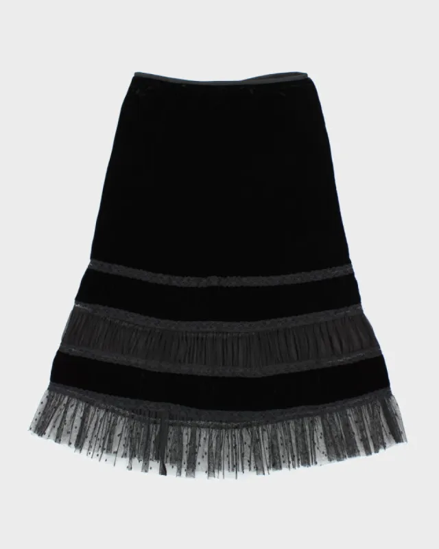 Vintage Polo Jeans Velvet Silk Skirt - S sold by Rokit