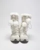 Vintage Nike Y2K Faux Fur Pom Pom Boots - UK 4.5 sold by Rokit