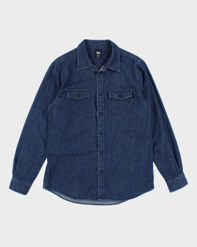Stussy Denim Long Sleeve Shirt - M sold by Rokit