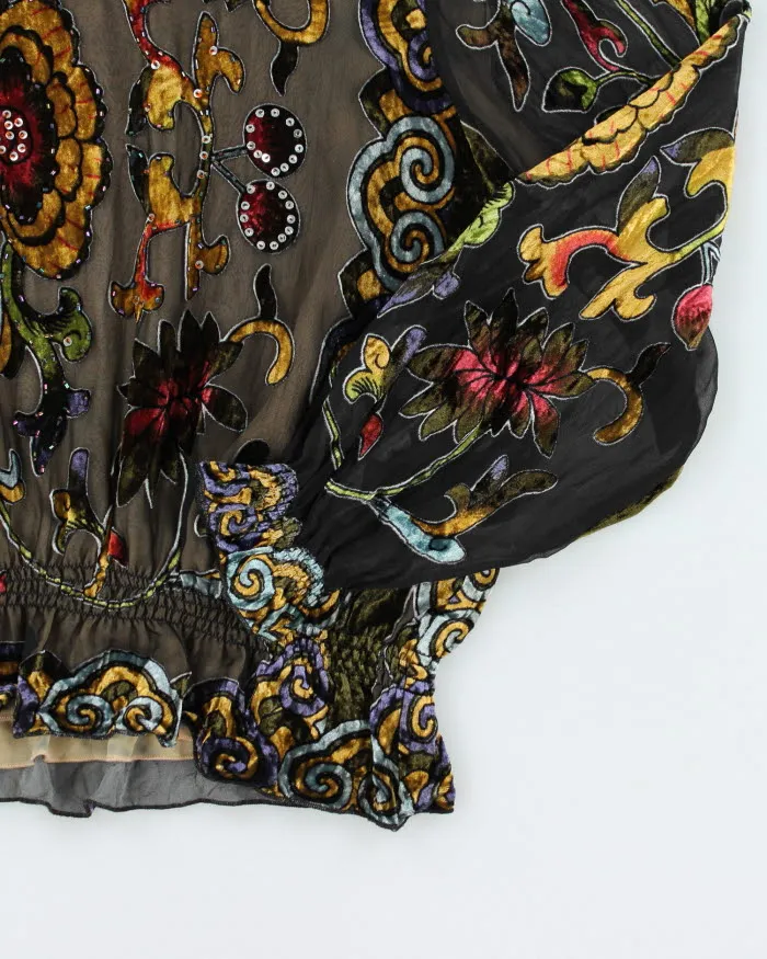 Y2k 00s Velour Sheer Top - L sold by Rokit product image thumbnail 4