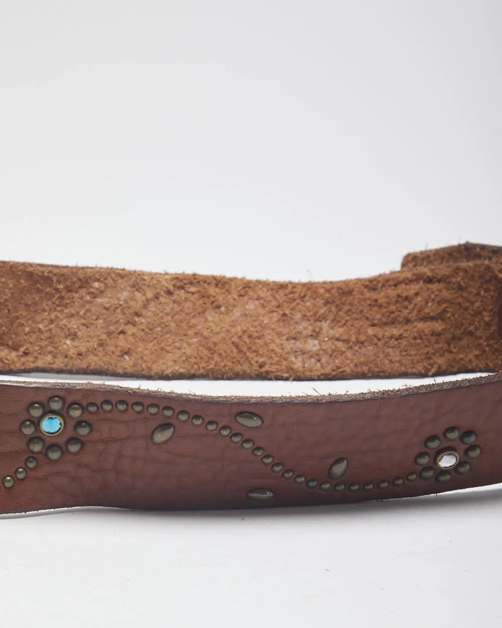 Y2k 00s Leather Rhinestone Belt -W30-W37 sold by Rokit product image thumbnail 4