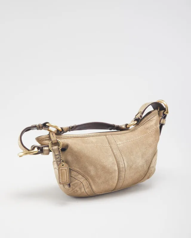 Coach Gold Leather Mini Handbag sold by Rokit