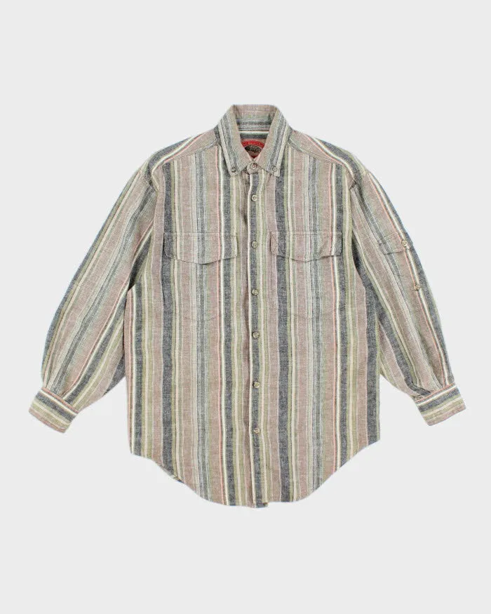 Vintage 90's Australian Collection Striped Button Up Shirt - S sold by Rokit
