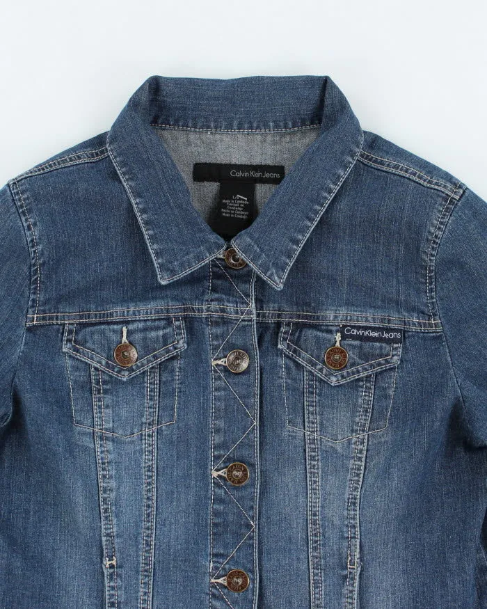 Vintage Y2K Women's Calvin Klein Dark Wash Denim Jacket - L sold by Rokit product image thumbnail 3