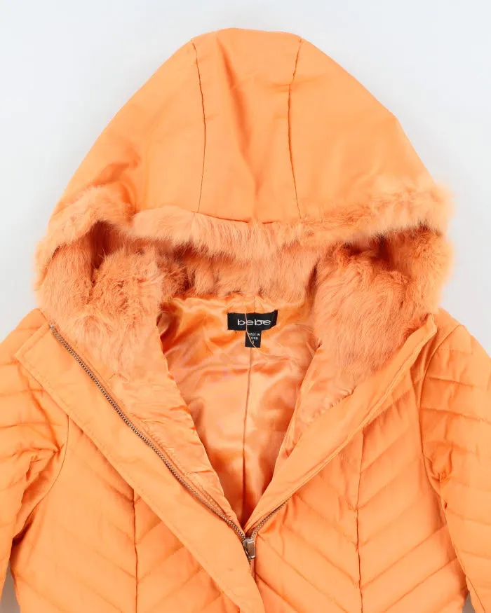 Vintage Women's Y2K Bebe Angora Hooded Puffer Jacket - S sold by Rokit product image thumbnail 3