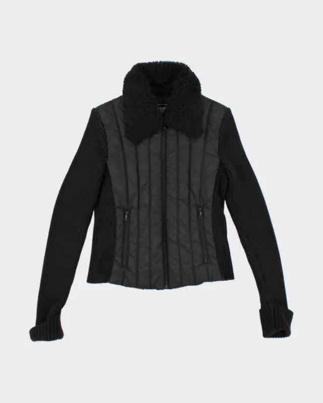 Vintage Y2K Women's Guess Jeans Knitted Sleeve Quilted Jacket - S sold by Rokit