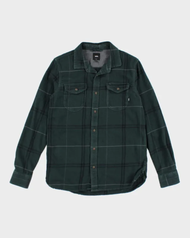 Vintage 2000's Vans Green Plaid Flannel Shirt - S made by Vans