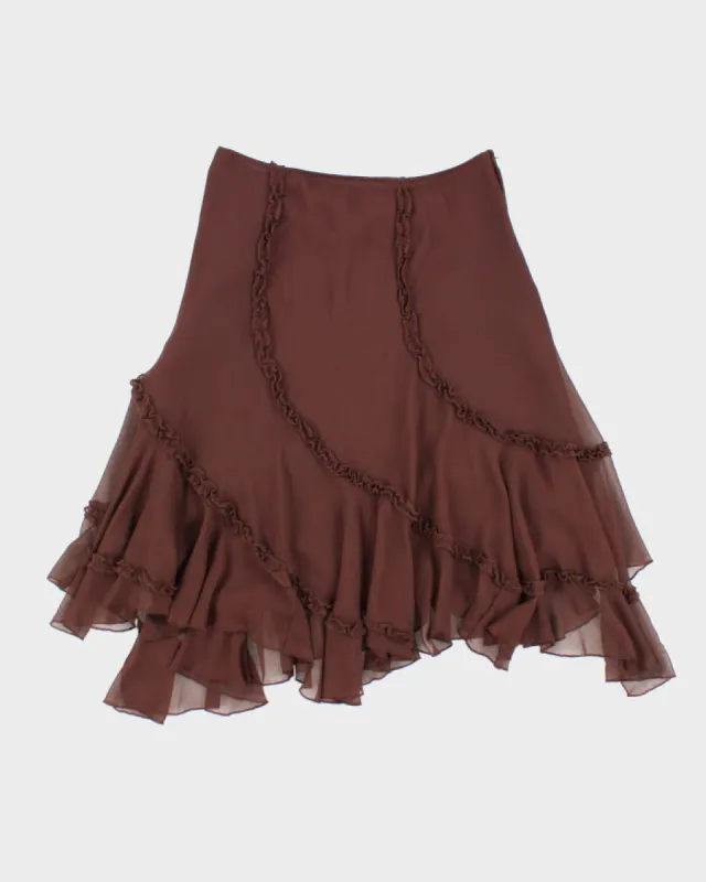 Y2k 00s Le Chateau Brown Skirt - XL sold by Rokit
