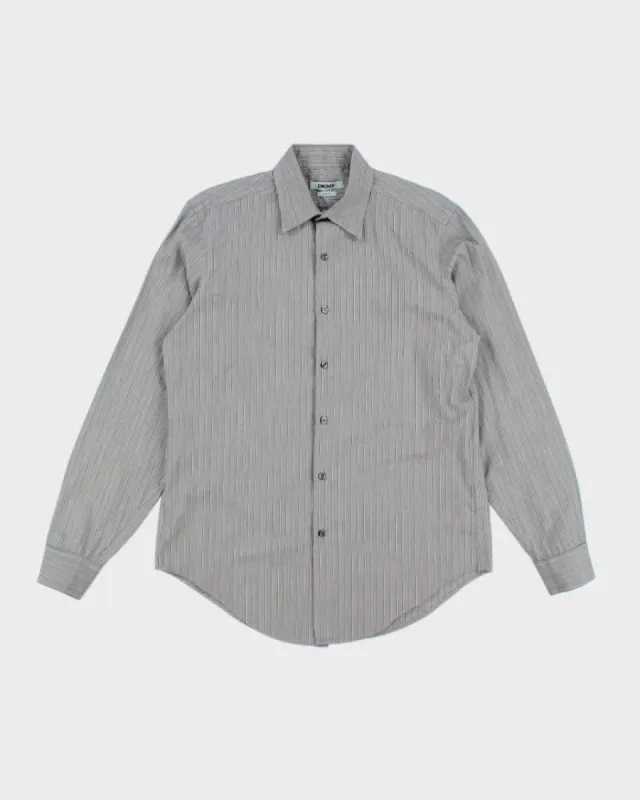 Vintage Y2K DKNY Striped Button Up Shirt - L sold by Rokit