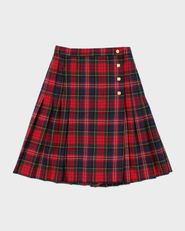 Vintage Nygard Wool Pleated Check Skirt - XS sold by Rokit