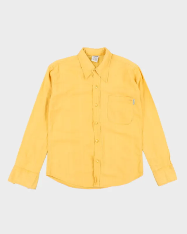 Y2k 00s Guess Yellow Long Sleeve Shirt - S made by Guess