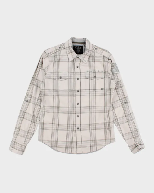 Y2k 00s Fox Checked Long Sleeve Shirt - M sold by Rokit