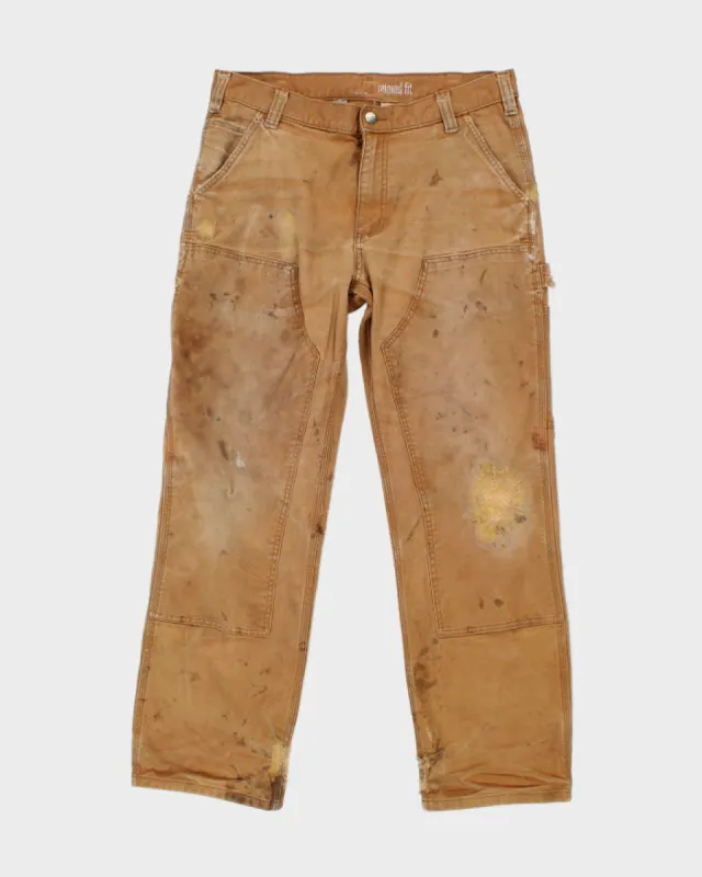 Carhartt Workwear Distressed Carpenter Trousers - W34 L30 sold by Rokit