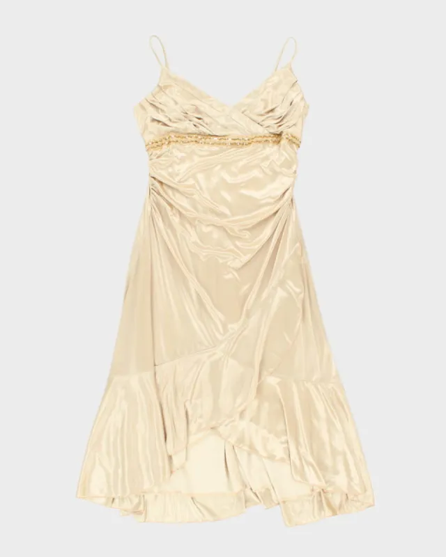 Y2k 00s Ruby Rox Gold Dress - S sold by Rokit