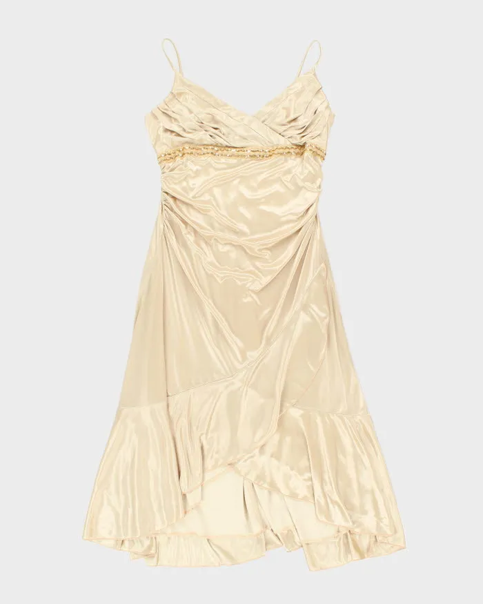 Y2k 00s Ruby Rox Gold Dress - S sold by Rokit