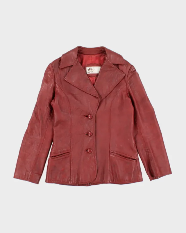 Vintage Neto Red Leather Jacket - S sold by Rokit