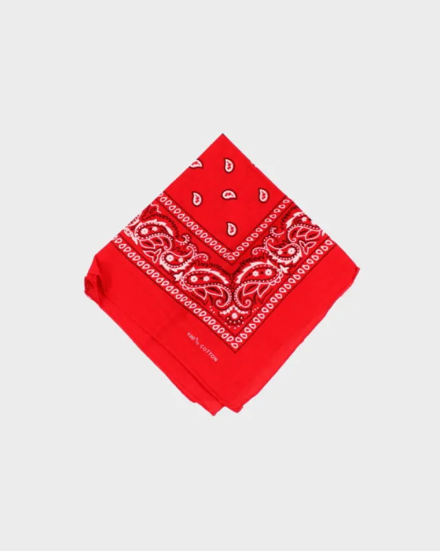Red Paisley Pattern Bandana sold by Rokit