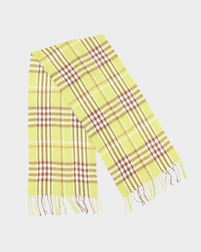 Vintage Green Checked Cashmere Scarf sold by Rokit