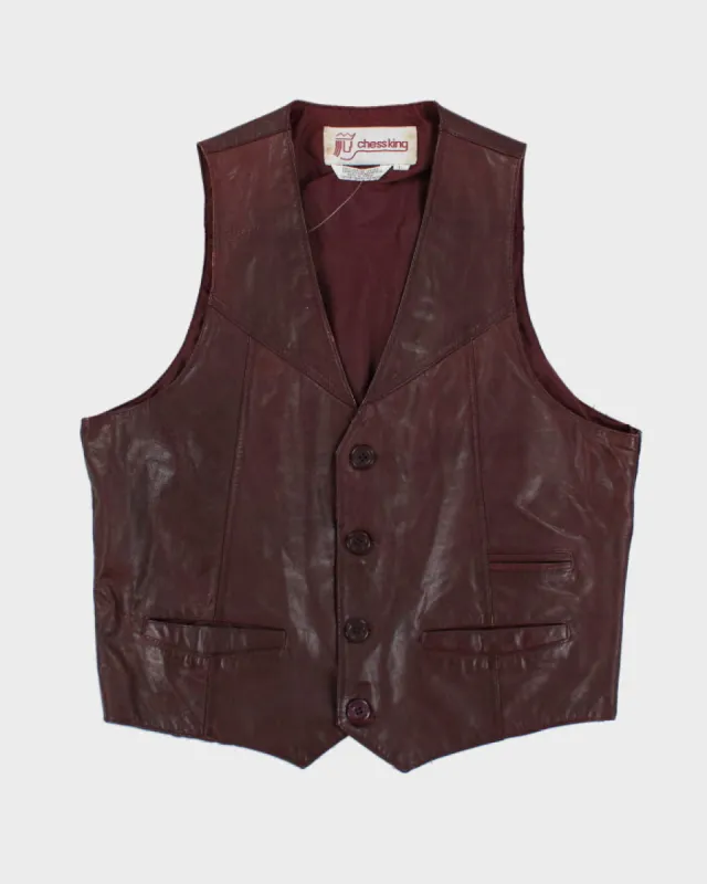 Vintage Chess King Leather Waist Coat - M sold by Rokit