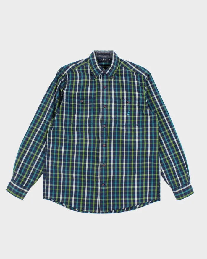 Vintage 2000's Nautica Striped Button Up Shirt - M sold by Rokit
