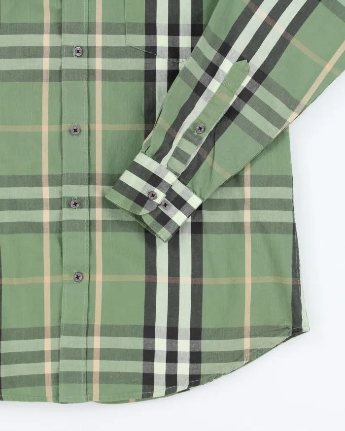 Burberry Green Checked Long Sleeve Shirt - XL sold by Rokit product image thumbnail 4