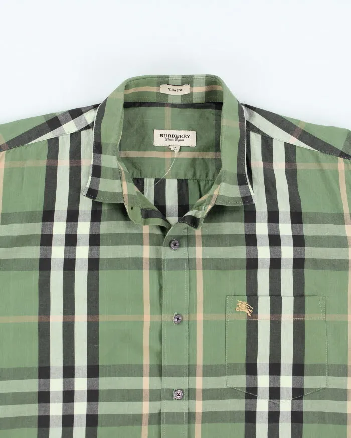 Burberry Green Checked Long Sleeve Shirt - XL sold by Rokit product image thumbnail 3