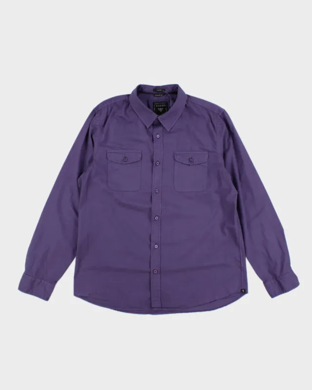 Y2k 00s Guess Purple Long Sleeve Shirt - XL made by Guess