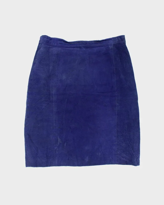 Vintage Diani Blue Leather Skirt - XS sold by Rokit