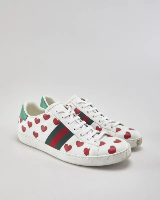 Gucci Ace Valentines Hearts Trainers - UK7.5 made by Gucci