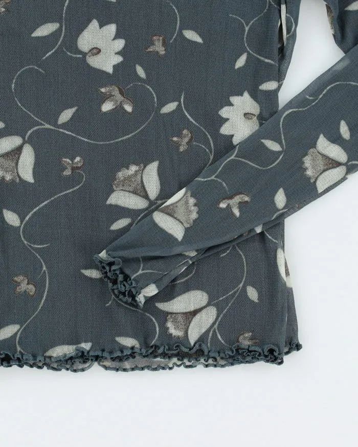 Y2k 00s Floral Mesh Top - S sold by Rokit product image thumbnail 4