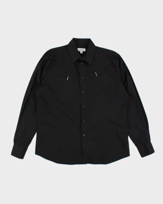 Y2k 00s Le Chateau Black Long Sleeve Shirt - XL sold by Rokit