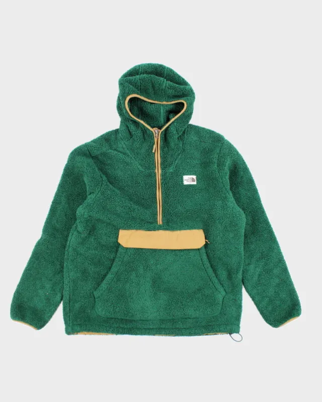 The North Face Green Quarter-zip Teddy Bear Fleece - L sold by Rokit