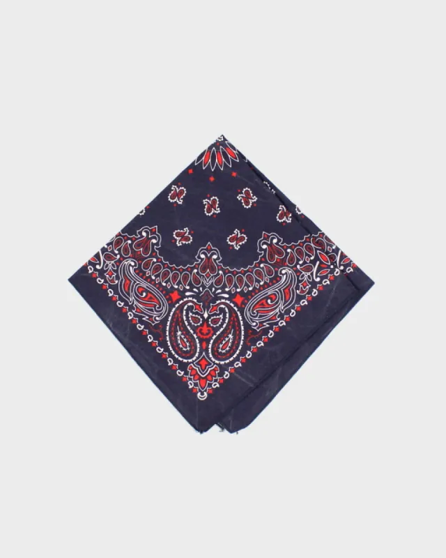 Navy & Red Paisley Pattern Bandana sold by Rokit