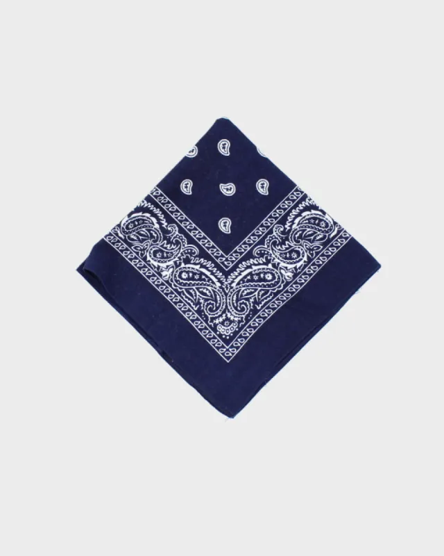 Navy Paisley Pattern Bandana sold by Rokit