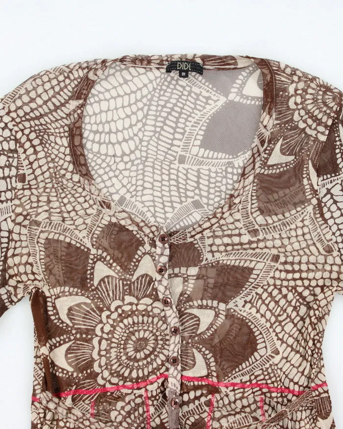 Y2k 00s Didl Mesh Button-up Top - M sold by Rokit product image thumbnail 3