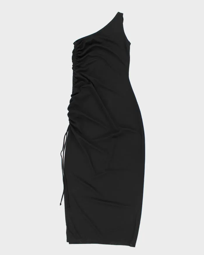 Y2k 00s Now One Shoulder Black Ruched Dress - S sold by Rokit product image thumbnail 2