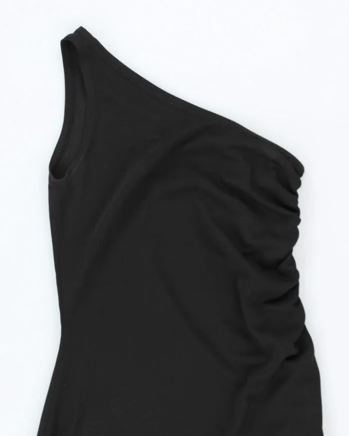 Y2k 00s Now One Shoulder Black Ruched Dress - S sold by Rokit product image thumbnail 4