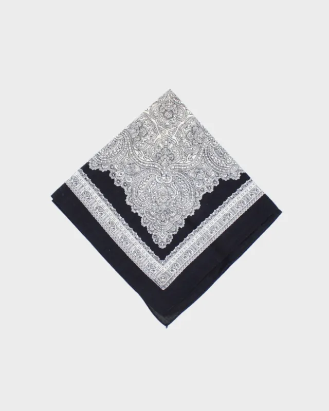 Black & White Paisley Pattern Bandana sold by Rokit